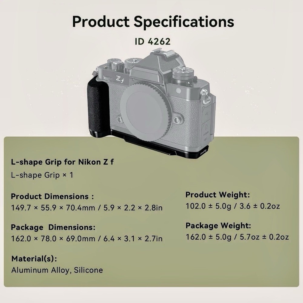 SmallRig 4262 L-Shape Handle Grip for Nikon Z f Camera Arca Quick Release New - Picture 7 of 7